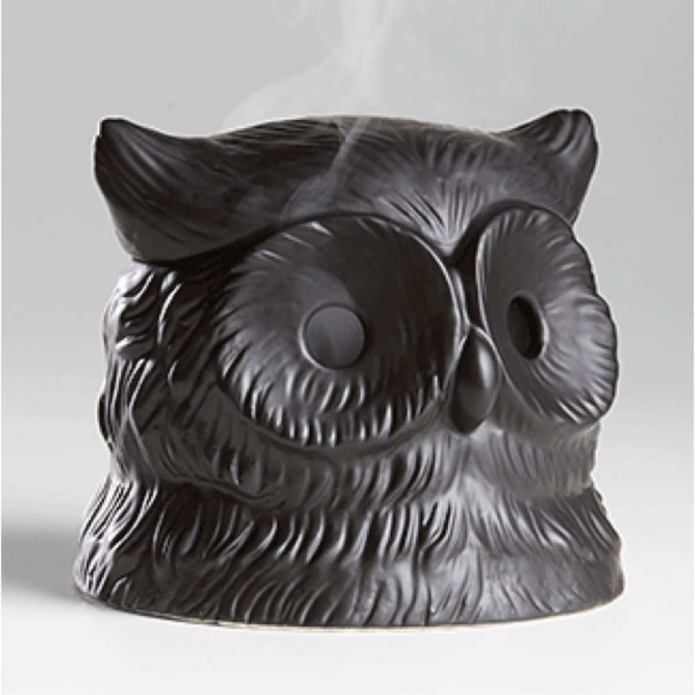 Black Owl Ceramic Incense Burner NIB